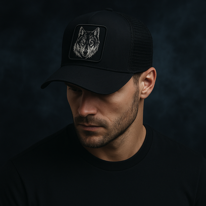 Midnight Wolf Trucker Hat