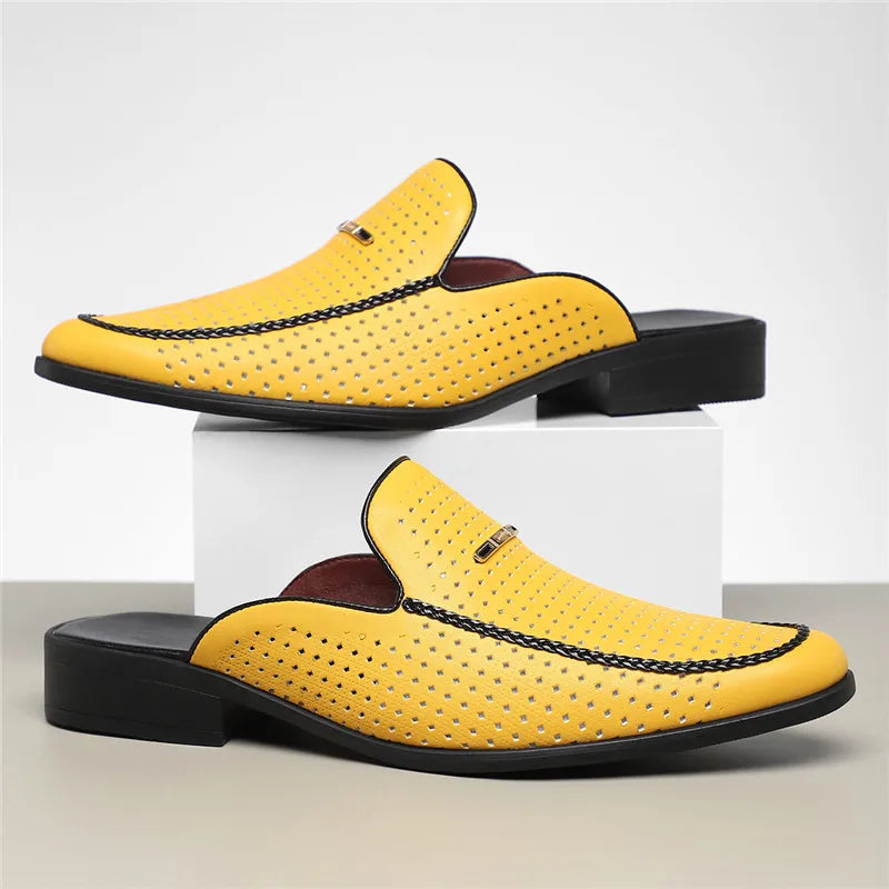 Aurento Genuine Leather Slides
