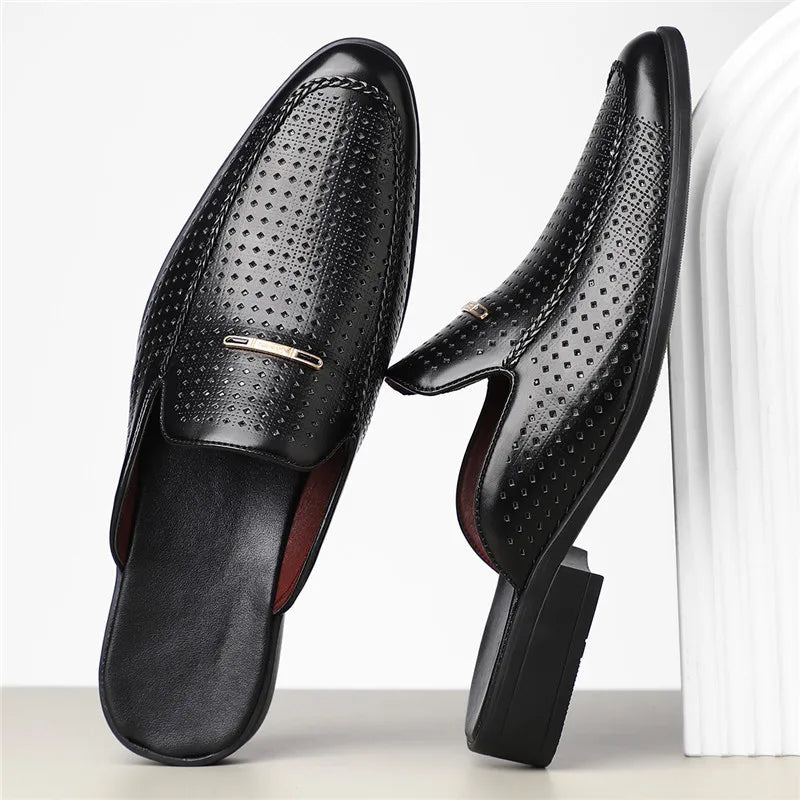 Aurento Genuine Leather Slides