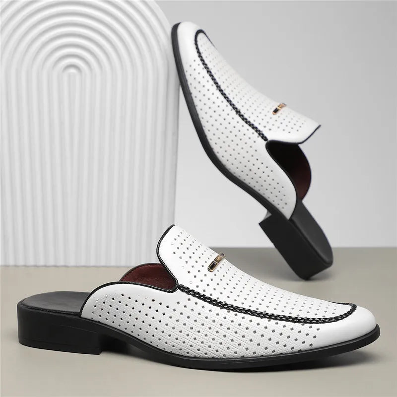 Aurento Genuine Leather Slides