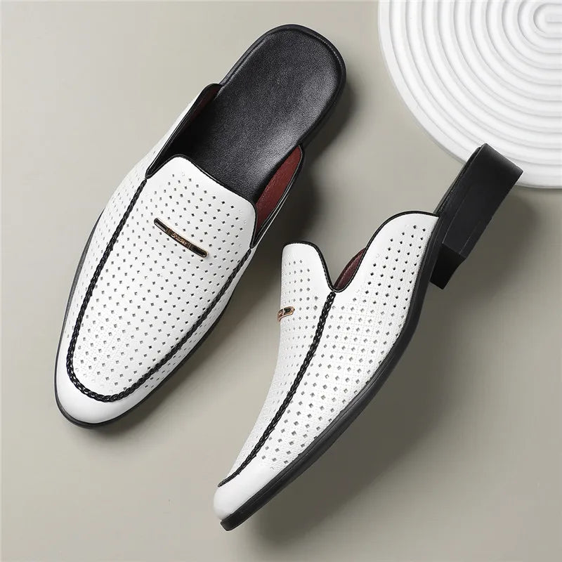 Aurento Genuine Leather Slides