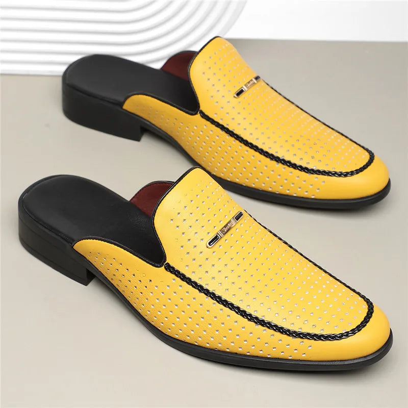 Aurento Genuine Leather Slides