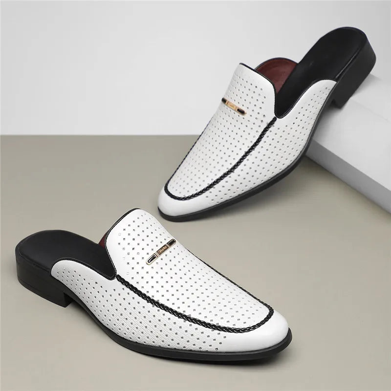 Aurento Genuine Leather Slides